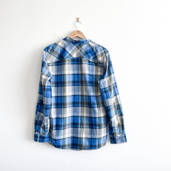 Oakley Mens Button Down Shirt Long Sleeve Plaid Blue M - Picture 2 of 7